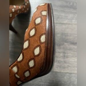 NWT Nine West Rocha Pumps Exotic Pony Hair Leather Platform Stiletto Heels